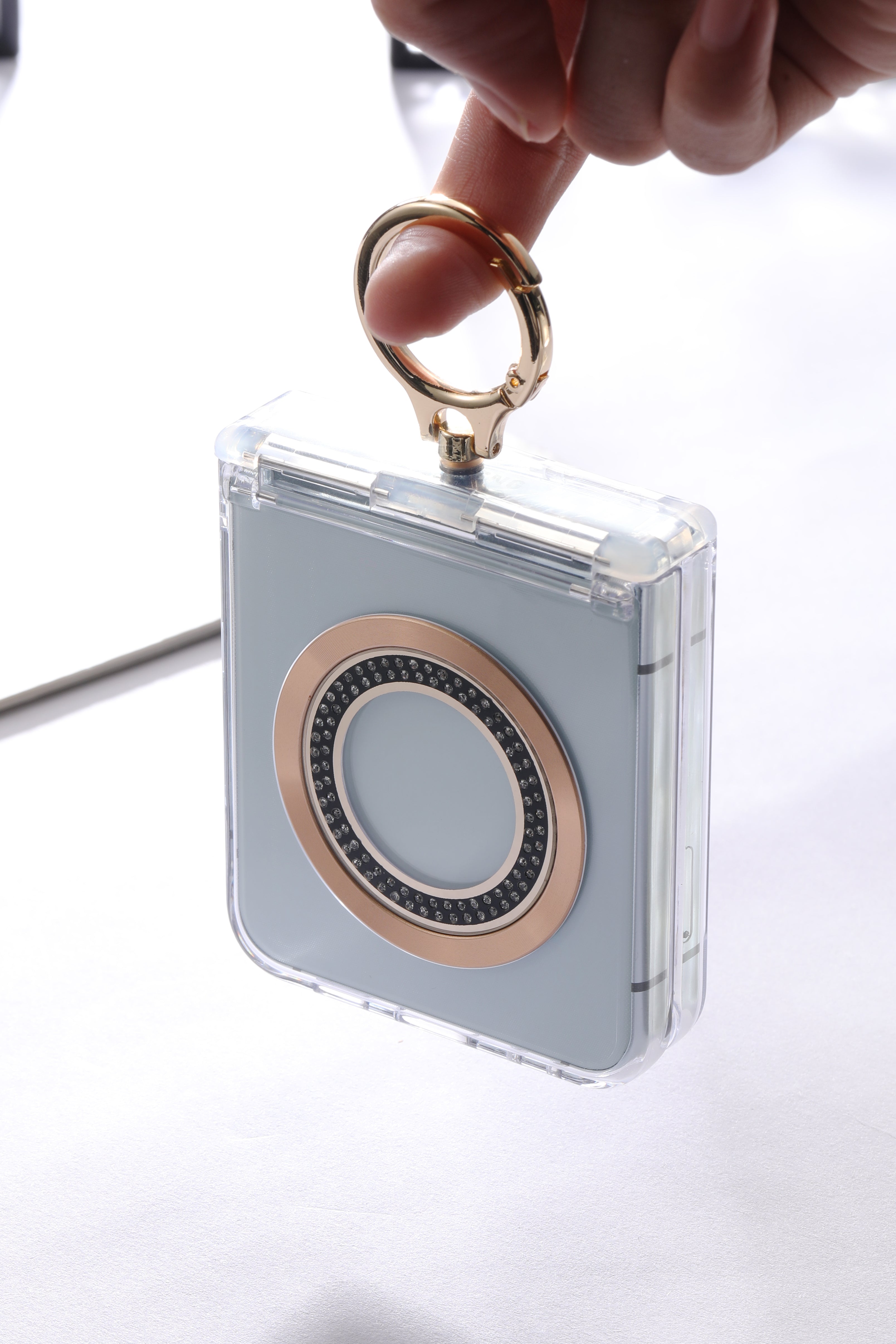 For Samsung zflip6/5 Ring hinge strap drill phone case,Slim Thin Hard Protective Phone Case Cover for Samsung Z Flip 5 - QGeeM