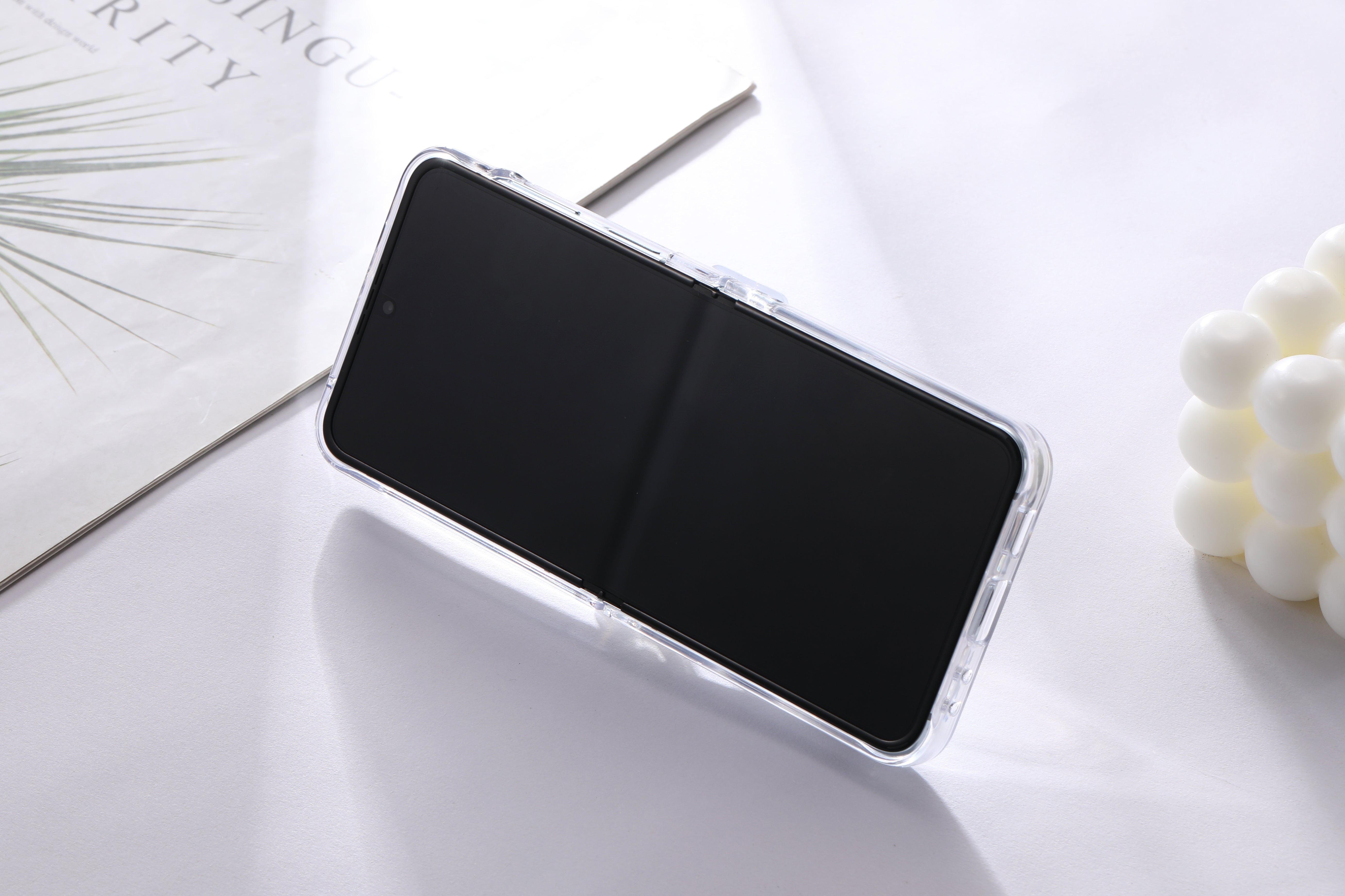 For Samsung zflip6/5 Ring hinge strap drill phone case,Slim Thin Hard Protective Phone Case Cover for Samsung Z Flip 5 - QGeeM