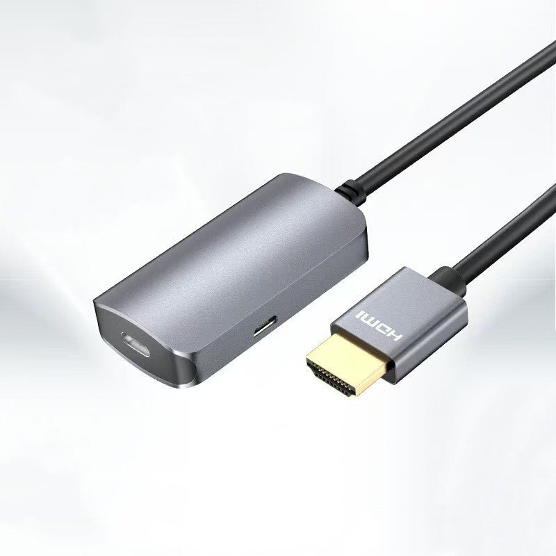 HDMI Male to USB - C Female Cable Adapter with USB C Power Cable,Uni - Directional HDMI (source) to Type C 3.1 (display) Converter,4K 60Hz Thunderbolt 3 Adapter for MacBook Pro - QGeeM