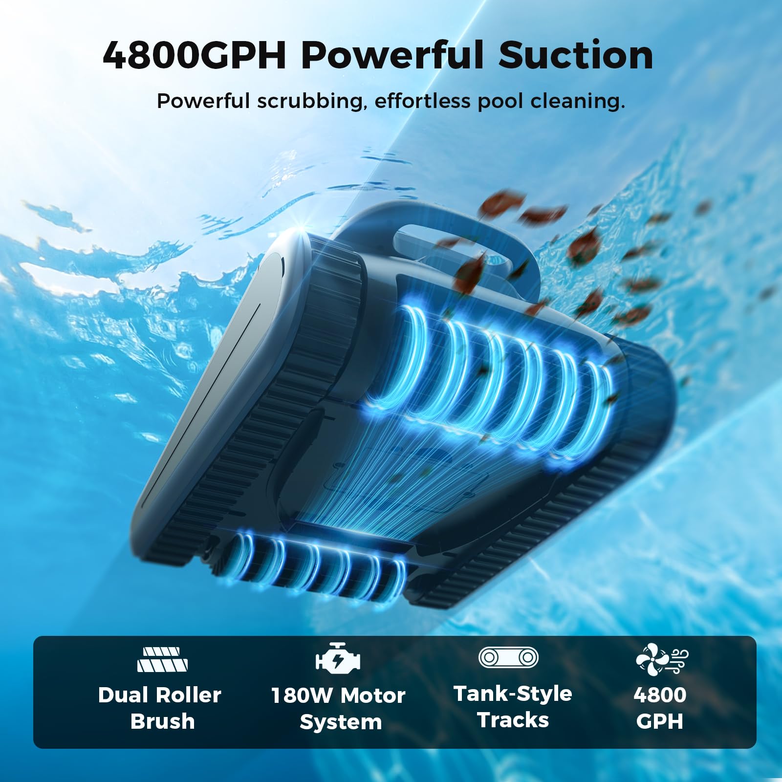 Automatic Robotic Pool Cleaner,3 in 1 Cordless Pool Vacuum for Inground Pools Floor&Wall&Waterline Cleaing up to 2150 SqFt,4800GPH Powerful Suction Robot Cleaner 180Min Battery Life,Track Drive-B0GKMYMJR8