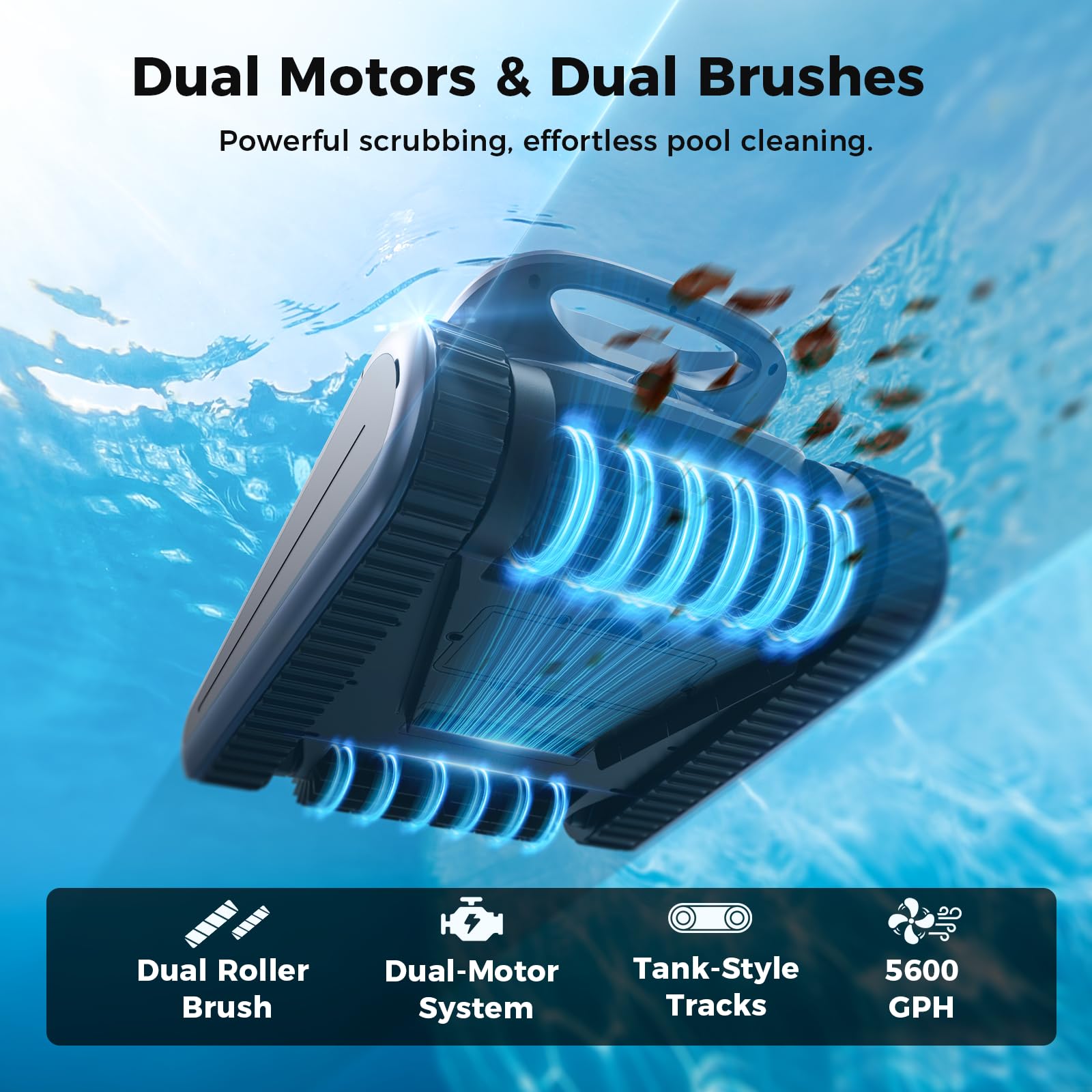 5600GPH Robotic Pool Cleaner,240Min Cordless Pool Vacuum for Inground Pools,3230 Sq.ft,2 Brushe&2 Motor,4-in-1 Wall&Waterline&Floor&Full Cover Cleaning,Smart Navigation,Dual Filtration-B0GKMGVDR7