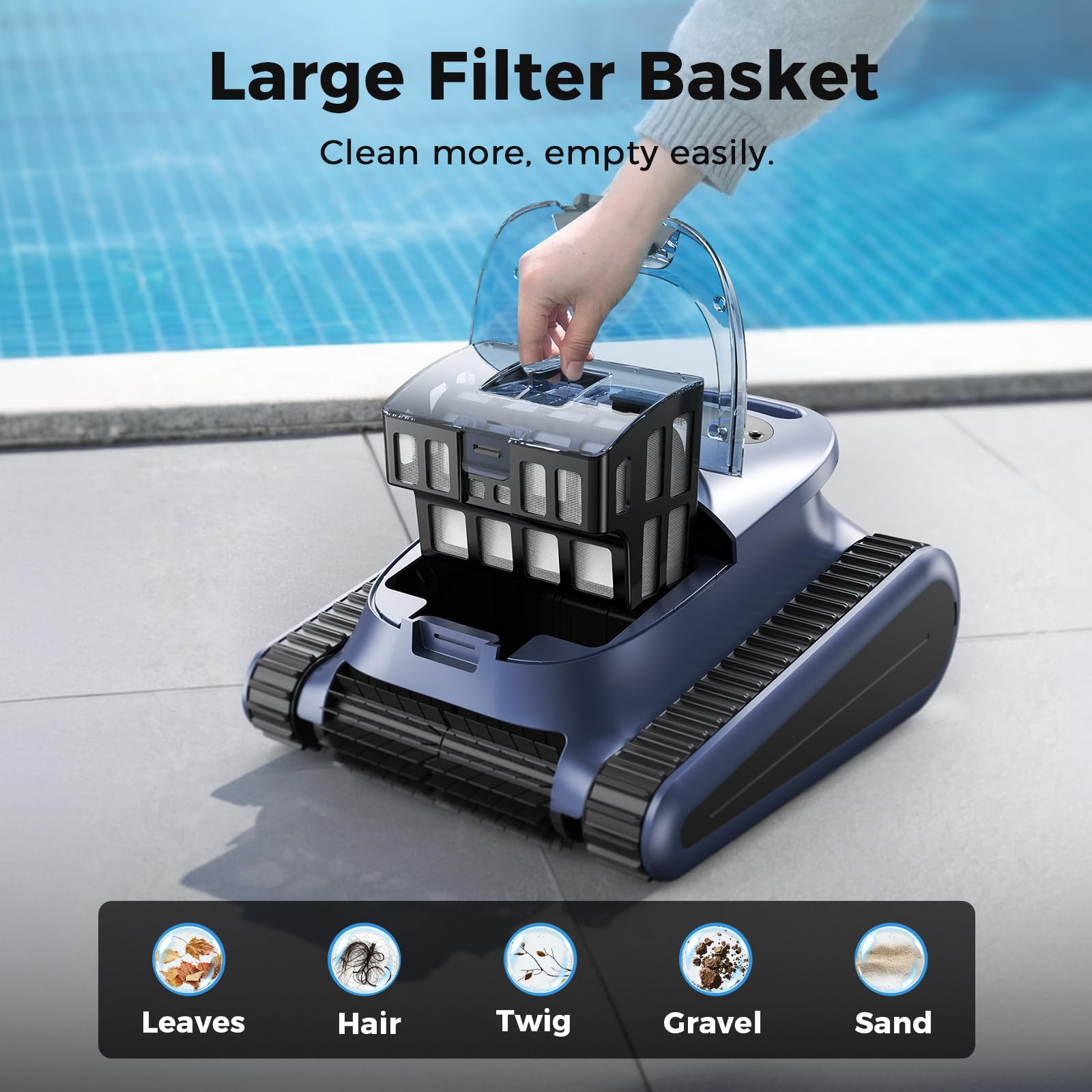 Automatic Robotic Pool Cleaner,3 in 1 Cordless Pool Vacuum for Inground Pools Floor&Wall&Waterline Cleaing up to 2150 SqFt,4800GPH Powerful Suction Robot Cleaner 180Min Battery Life,Track Drive-B0GKMYMJR8