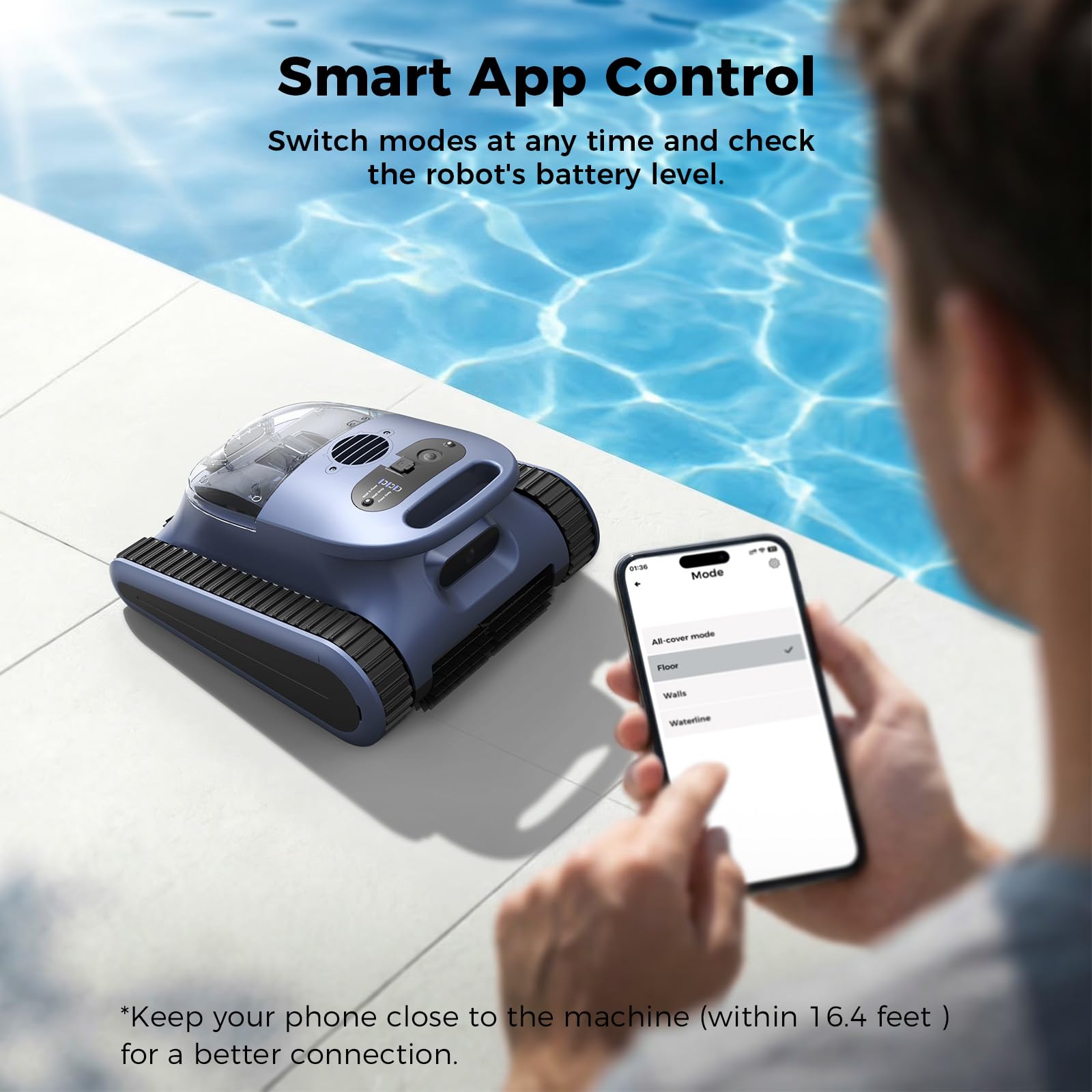 Automatic Robotic Pool Cleaner,3 in 1 Cordless Pool Vacuum for Inground Pools Floor&Wall&Waterline Cleaing up to 2150 SqFt,4800GPH Powerful Suction Robot Cleaner 180Min Battery Life,Track Drive-B0GKMYMJR8