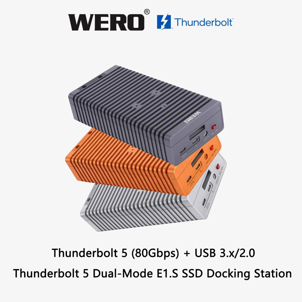 WERO Thunderbolt 5 80Gbps Dual-Mode e1.s SSD Enclosure(1xE1.s-V80)