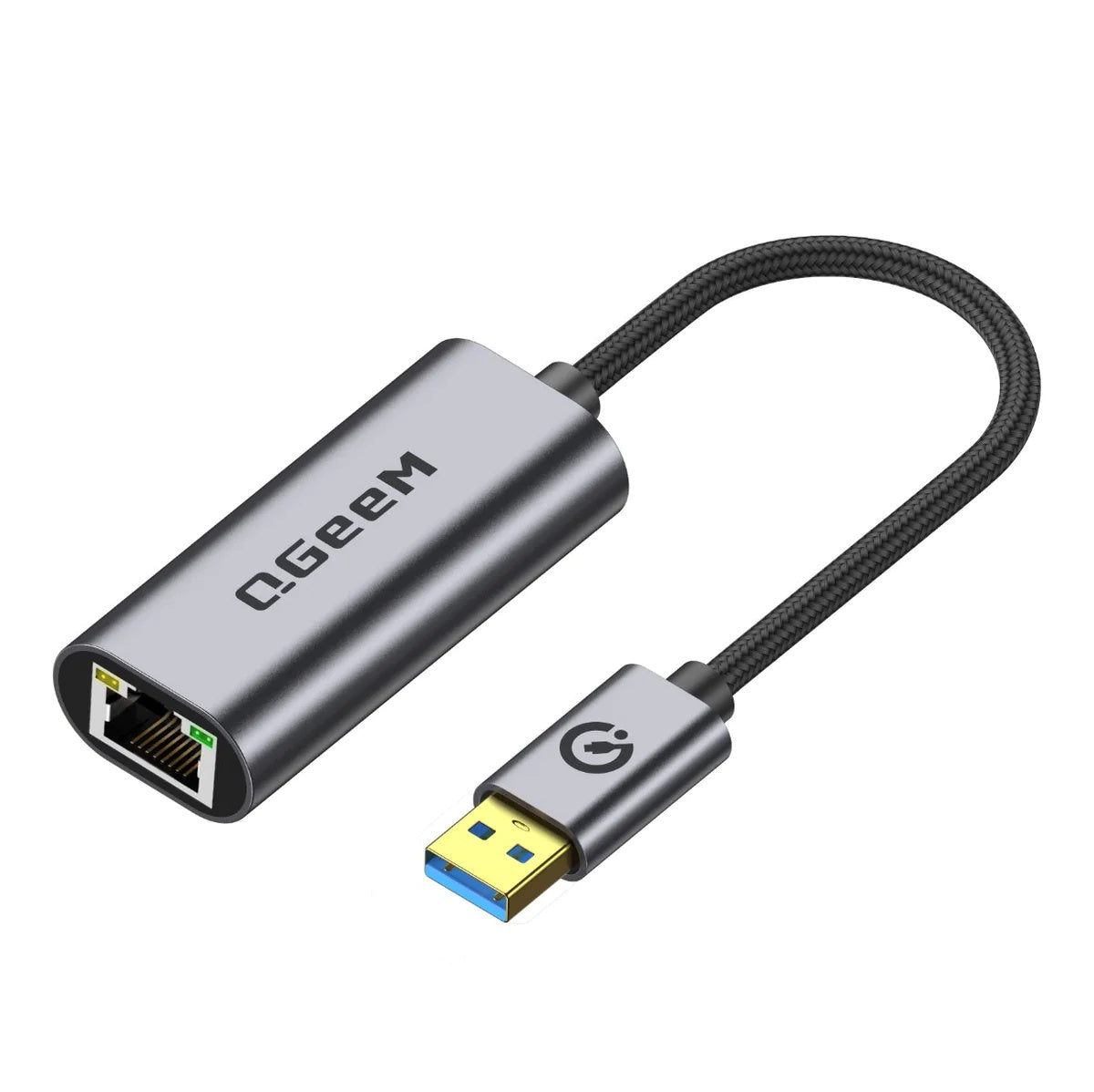 USB C to Ethernet adapter, QGeeM Gigabit Ethernet to USB Type C, Thunderbolt 3/4 to RJ45 LAN network adapter