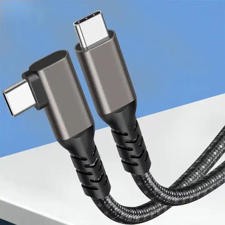 QGeeM USB - C Cable 90 Degree 240W,USB C Cable, 40 Gbps Data Transfer, 8K Video Display - QGeeM