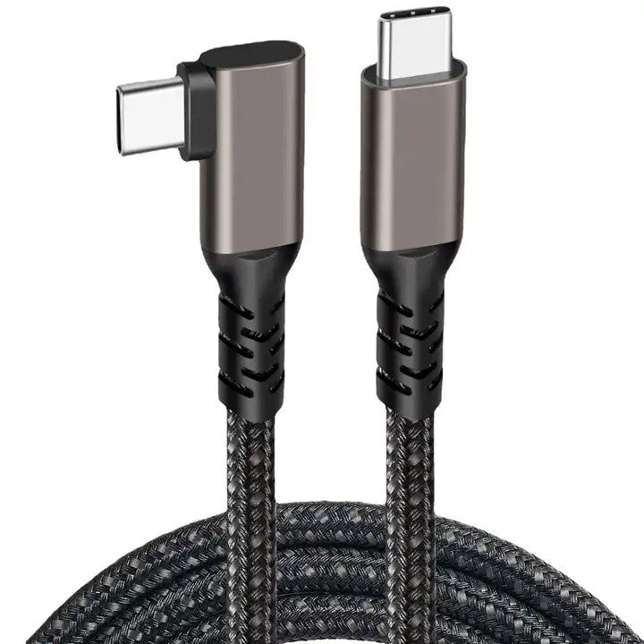 QGeeM USB - C Cable 90 Degree 240W,USB C Cable, 40 Gbps Data Transfer, 8K Video Display - QGeeM