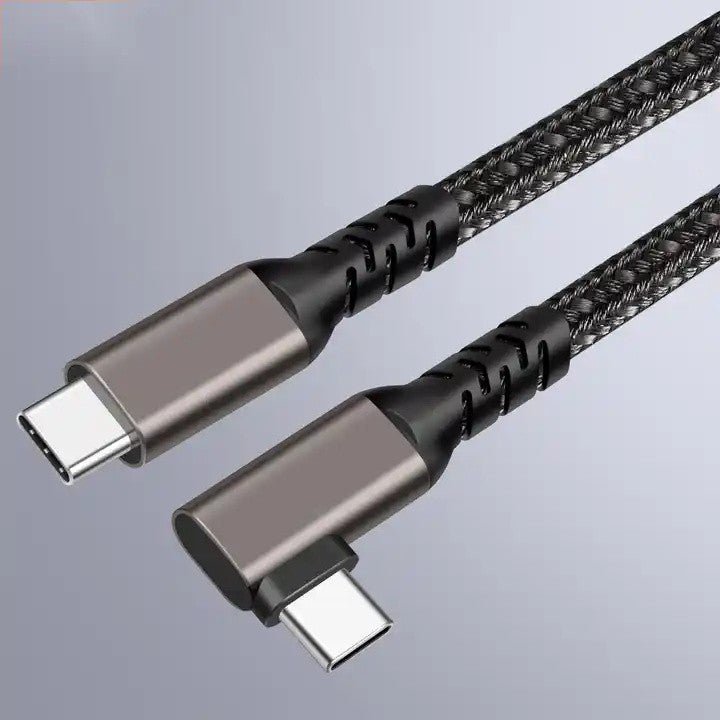 QGeeM USB - C Cable 90 Degree 240W,USB C Cable, 40 Gbps Data Transfer, 8K Video Display - QGeeM