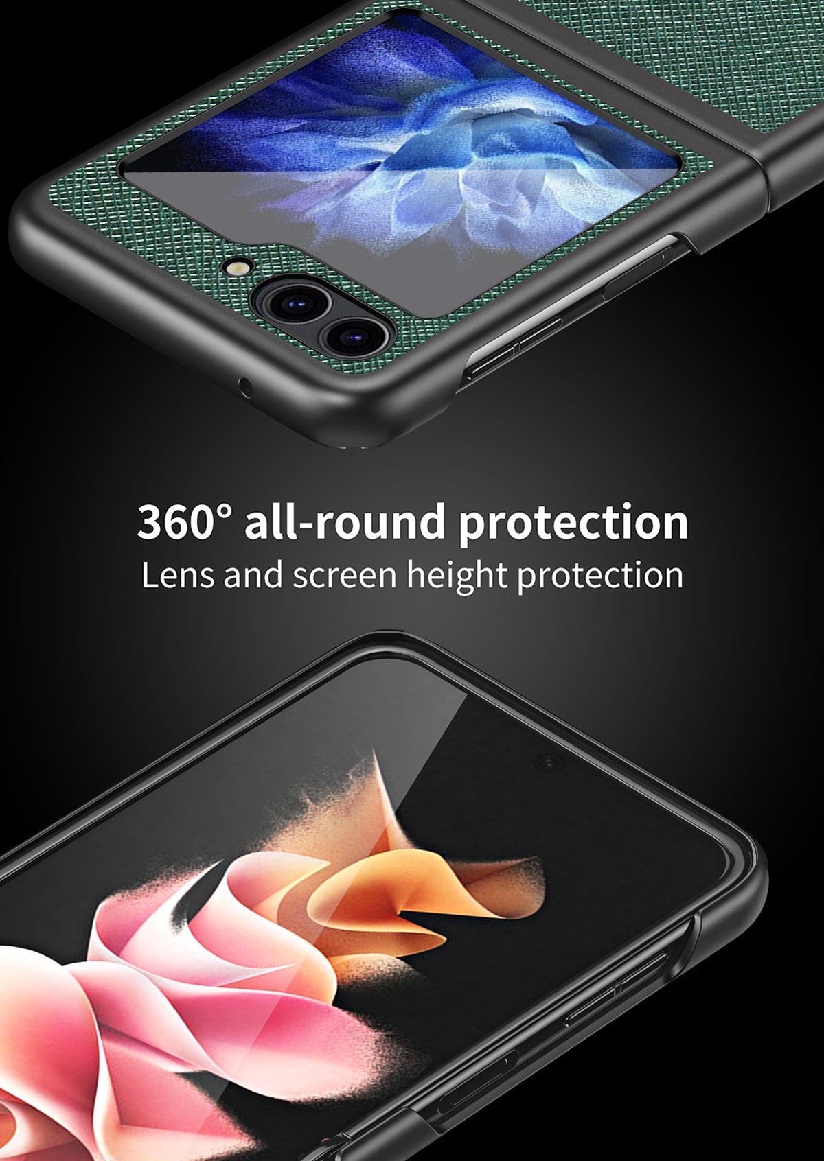 Suitable for Samsung ZFlip 5/6 foldable screen phone case with cross pattern - QGeeM