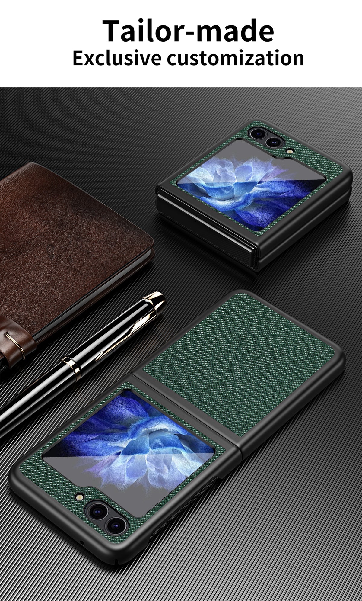 Suitable for Samsung ZFlip 5/6 foldable screen phone case with cross pattern - QGeeM