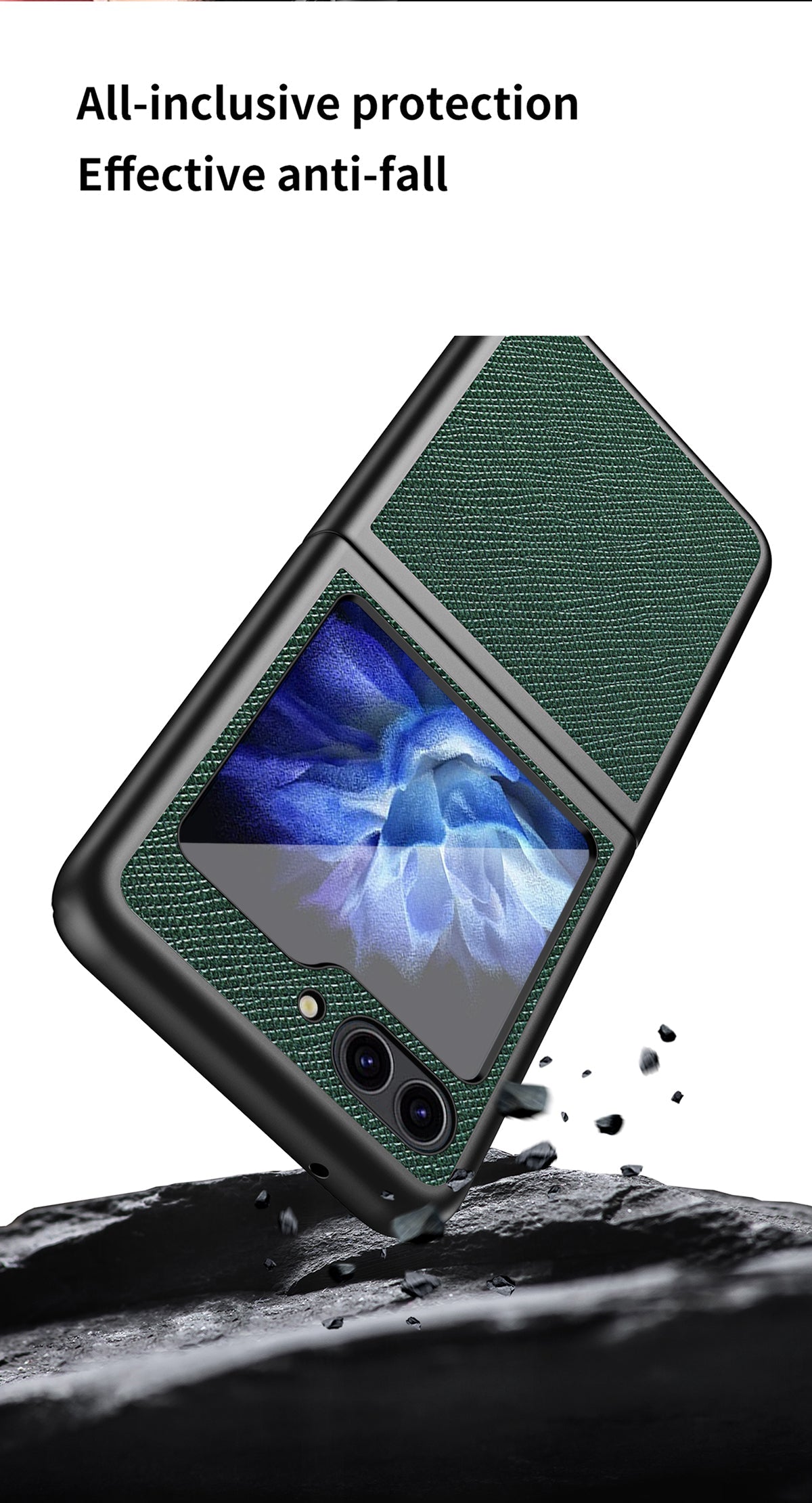 Suitable for Samsung ZFlip 5/6 foldable screen phone case with cross pattern - QGeeM