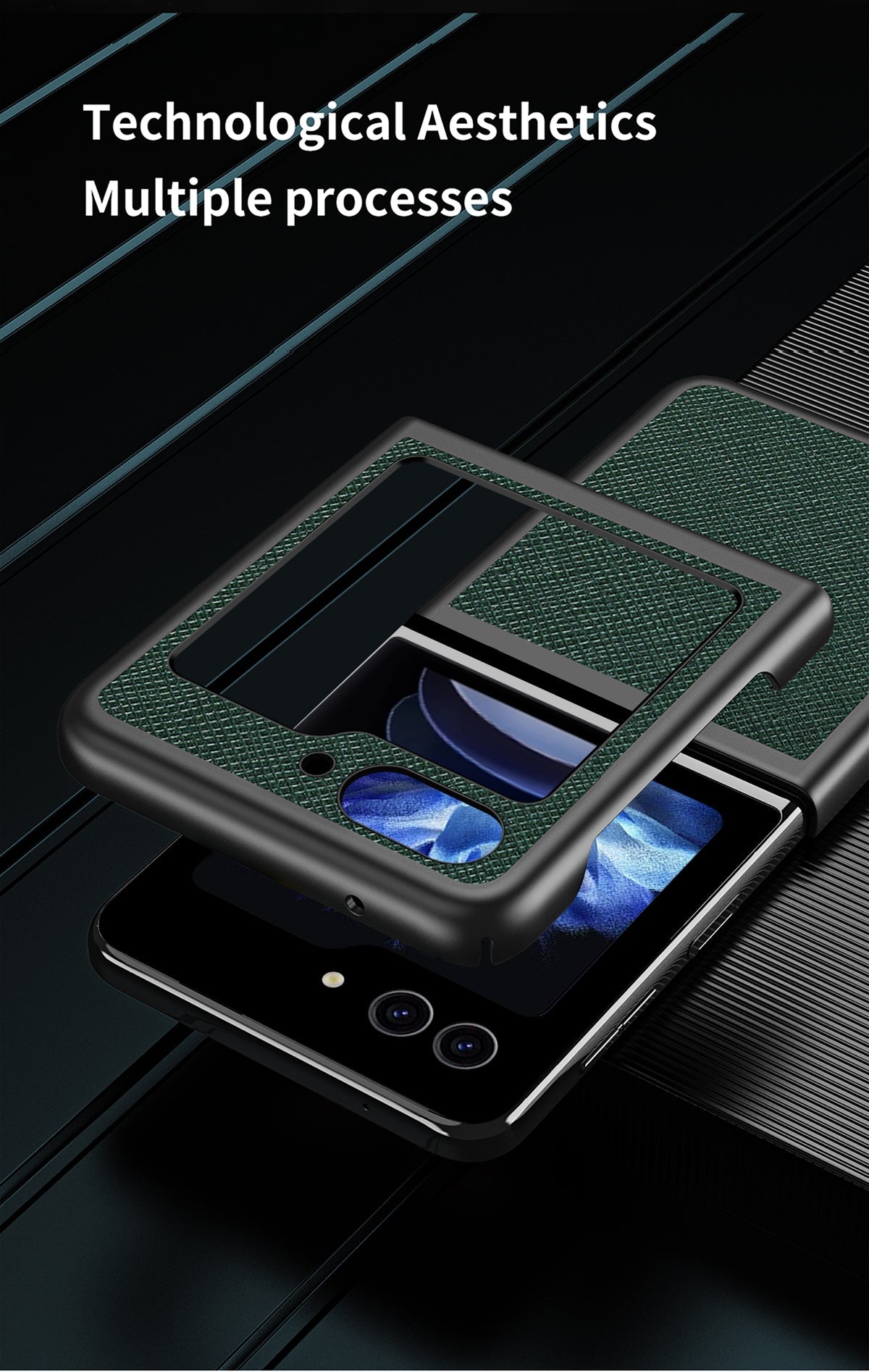 Suitable for Samsung ZFlip 5/6 foldable screen phone case with cross pattern - QGeeM