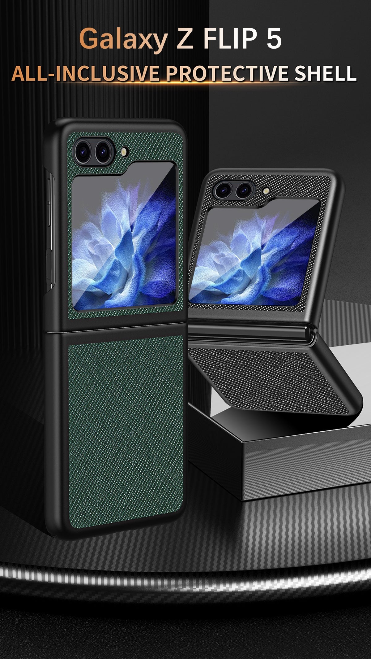 Suitable for Samsung ZFlip 5/6 foldable screen phone case with cross pattern - QGeeM