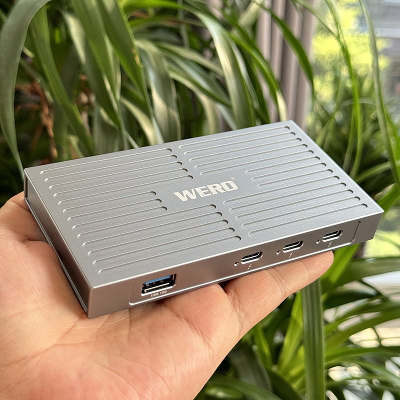 Thunderbolt 4 HUB 4× Thunderbolt 4 Ports (40Gbps) , USB - A 10Gbps, 8K/4K Display Compatible for Macs/Windows - QGeeM