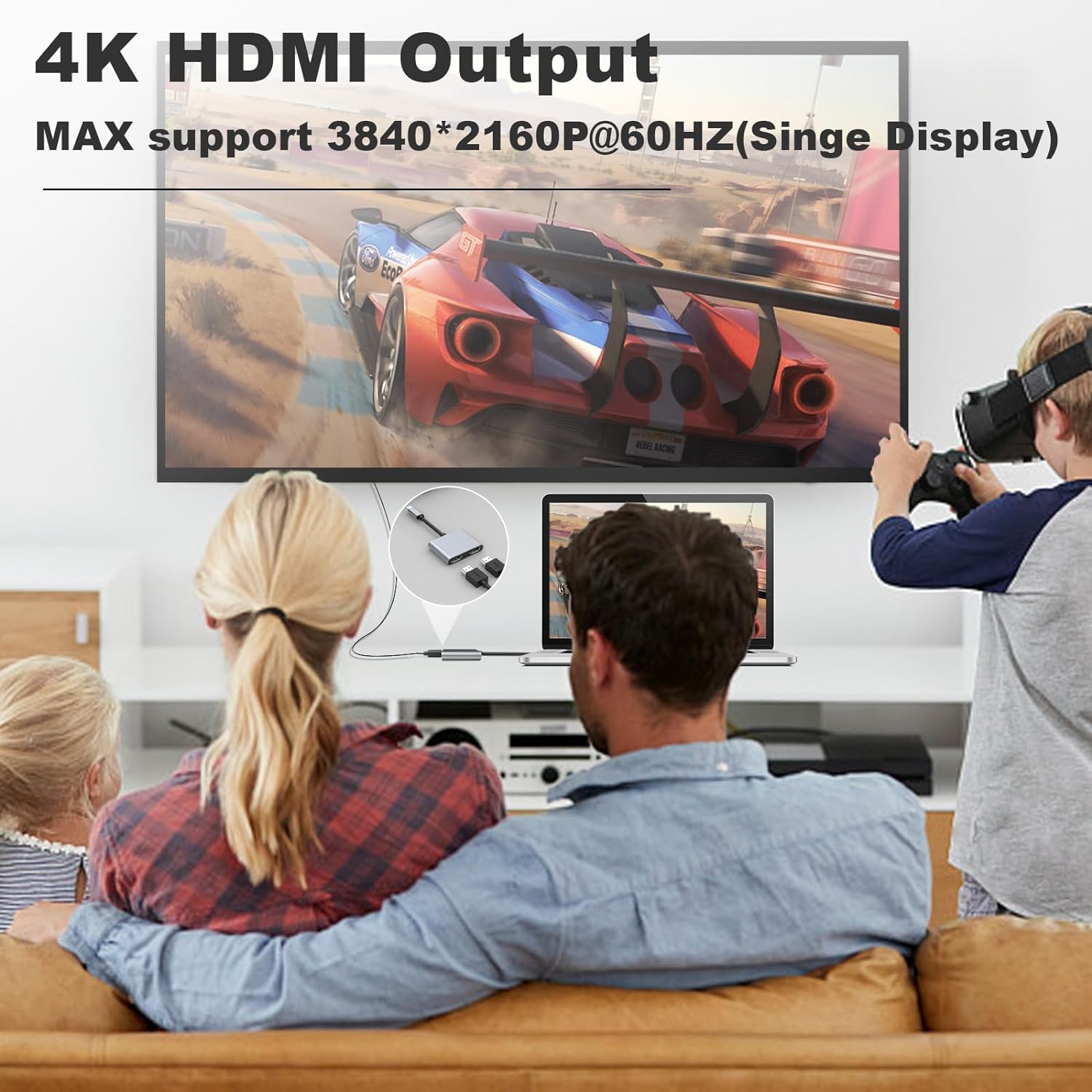 USB C to Dual HDMI Adapter, Type C to HDMI Splitter for Dual Monitors Extended Display, 4K@60Hz for 1 Port 4K@30Hz for 2 Ports,Converter for Dell XPS 13/15/17, HP, Lenovo, Surface Type C Laptop - QGeeM