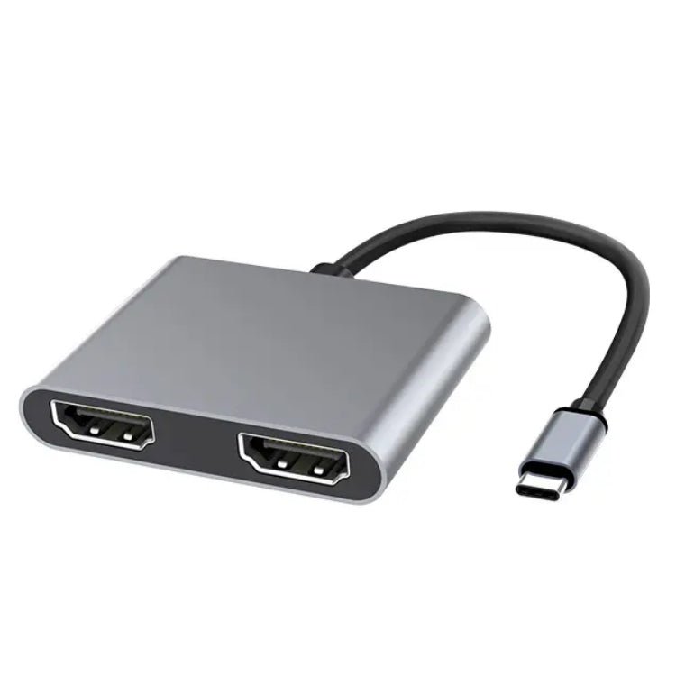 USB C to Dual HDMI Adapter, Type C to HDMI Splitter for Dual Monitors Extended Display, 4K@60Hz for 1 Port 4K@30Hz for 2 Ports,Converter for Dell XPS 13/15/17, HP, Lenovo, Surface Type C Laptop - QGeeM