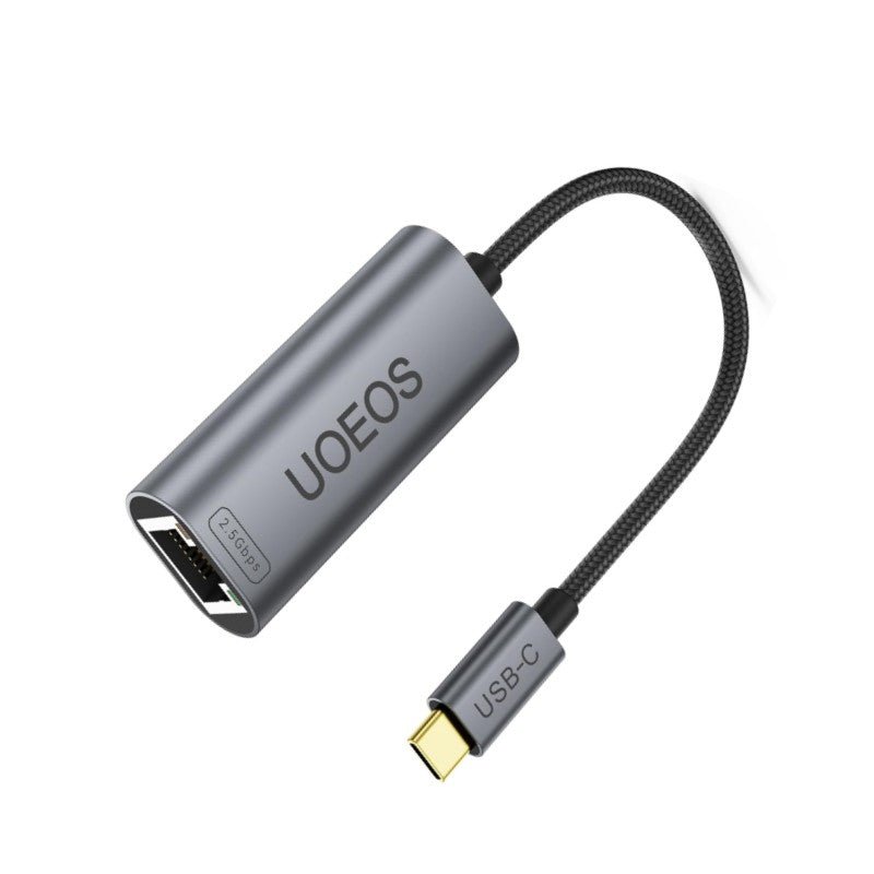 USB C to Ethernet 2.5 Gbps Adapter, USB C to RJ45 Network Converter (Thunderbolt 4/3 Compatible),USB - C to 2.5 Gigabit LAN Ethernet Compatible for MacBook iPhone 15 Pro max,XPS, Surface - Gray - QGeeM
