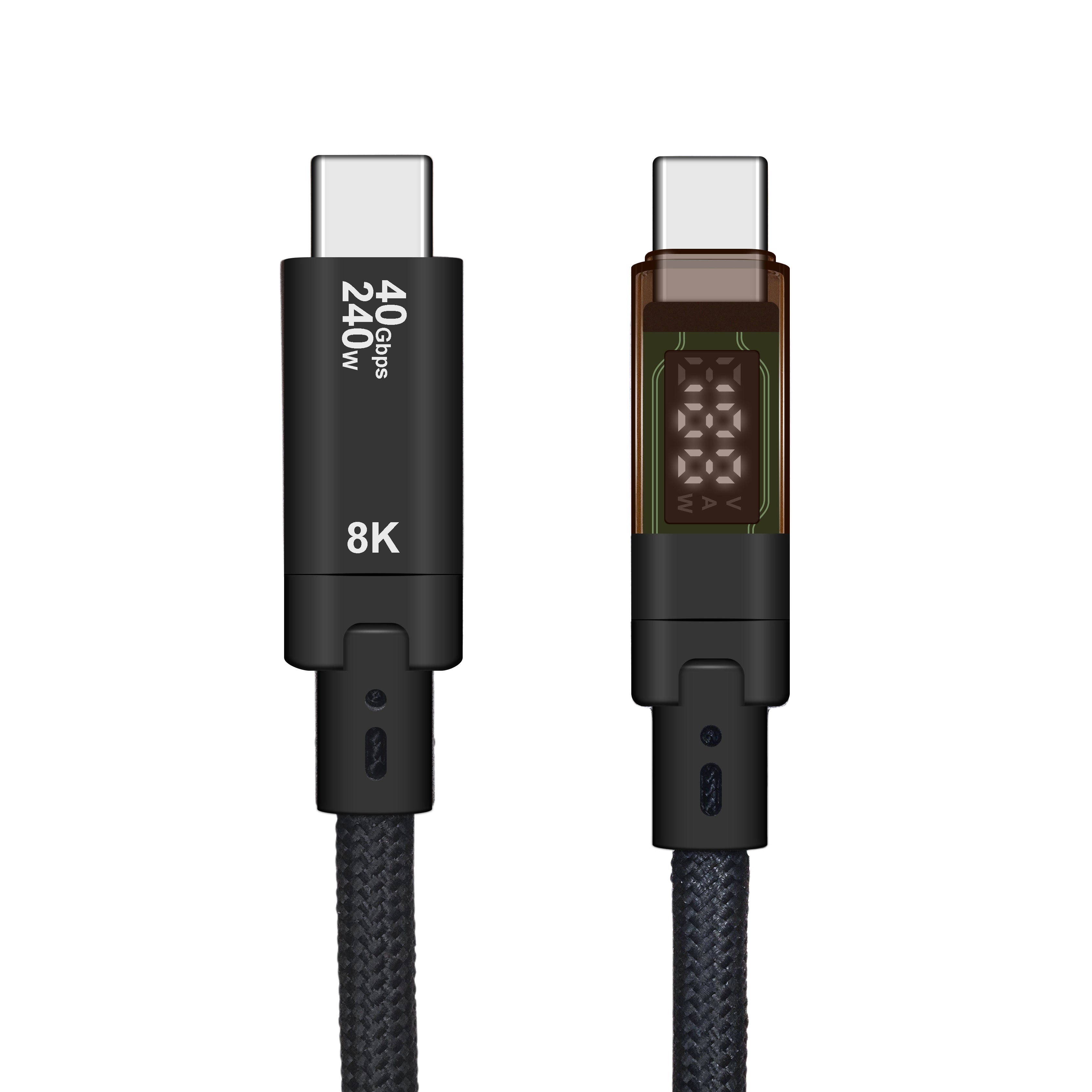 USB4.0 Type C Data Cable 240W 5A Fast Charge 40Gbps 8K@60Hz Compatible Thunderbolt with Digital Display Audio USB - C Cable - QGeeM