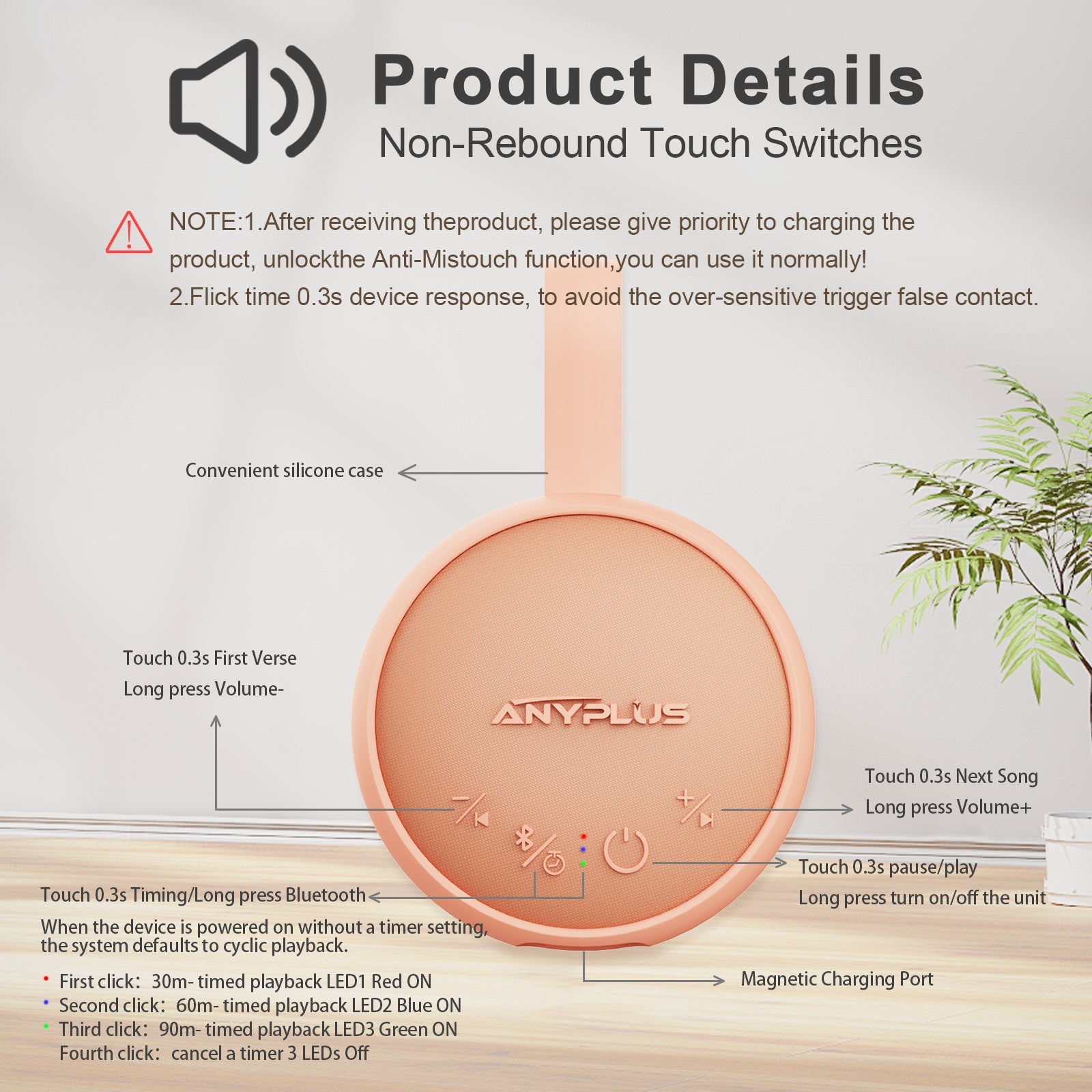 White Noise Sound Machine, Noise Machine for Baby Kids Adult Sleep with 24 Soothing Sounds, Memory Function, 3 Timer & Voice Recording, Portable Wireless Speaker for Home, Travel - QGeeM