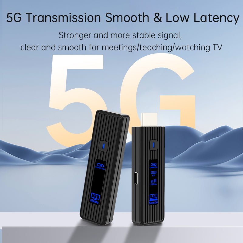 Wireless Display Adapter 1080P@60Hz – 5.8GHz HDMI Screen Mirroring Dongle, Plug & Play, Ultra - Compact ABS Design, 50M Range, Multi - Device Casting (8 - in - 1), No Wi - Fi/Apps Needed for Home/Office/Gaming - QGeeM