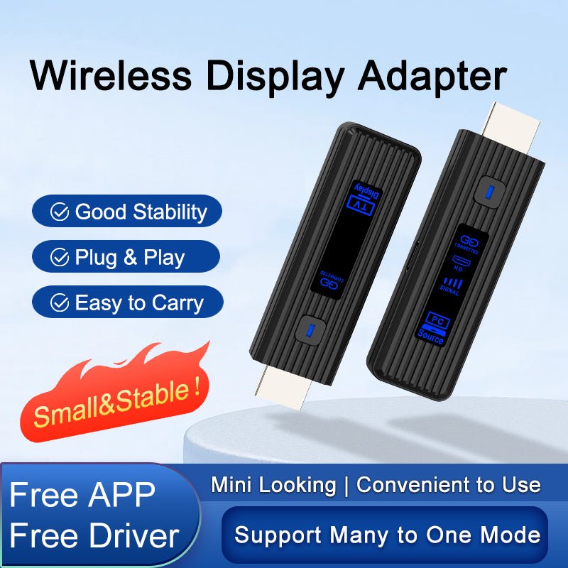 Wireless Display Adapter 1080P@60Hz – 5.8GHz HDMI Screen Mirroring Dongle, Plug & Play, Ultra - Compact ABS Design, 50M Range, Multi - Device Casting (8 - in - 1), No Wi - Fi/Apps Needed for Home/Office/Gaming - QGeeM