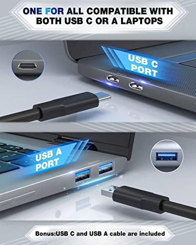 15 in 1 USB C Thunderbolt 3 Universal Laptop Docking Station PD100W,HDMI 2K@60Hz DisplayLink - QGeeM
