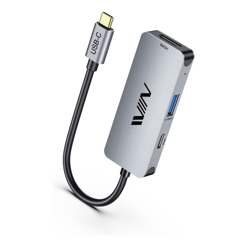 IVIIN 3 - IN - 1 USB C HUB 4K HDMI, 100W Power Delivery, USB 3.0 port USB - C HUB - QGeeM