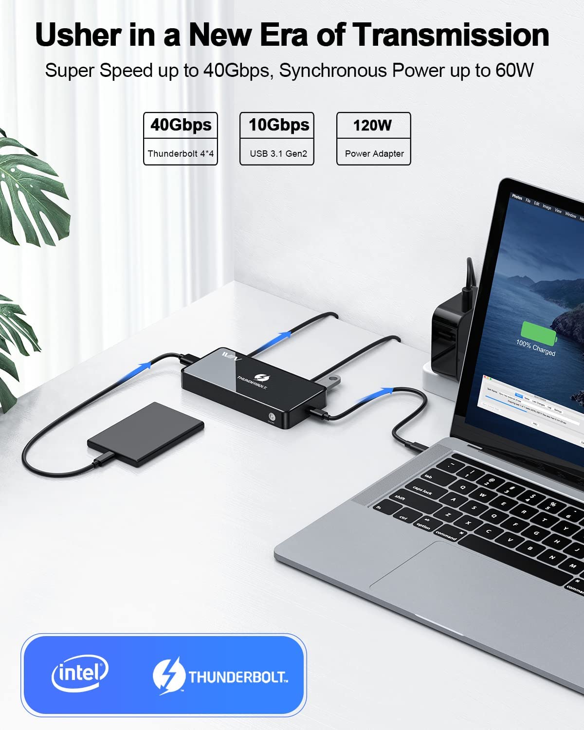 IVIIN Thunderbolt 4 Mini Dock(6-in-1) - QGeeM