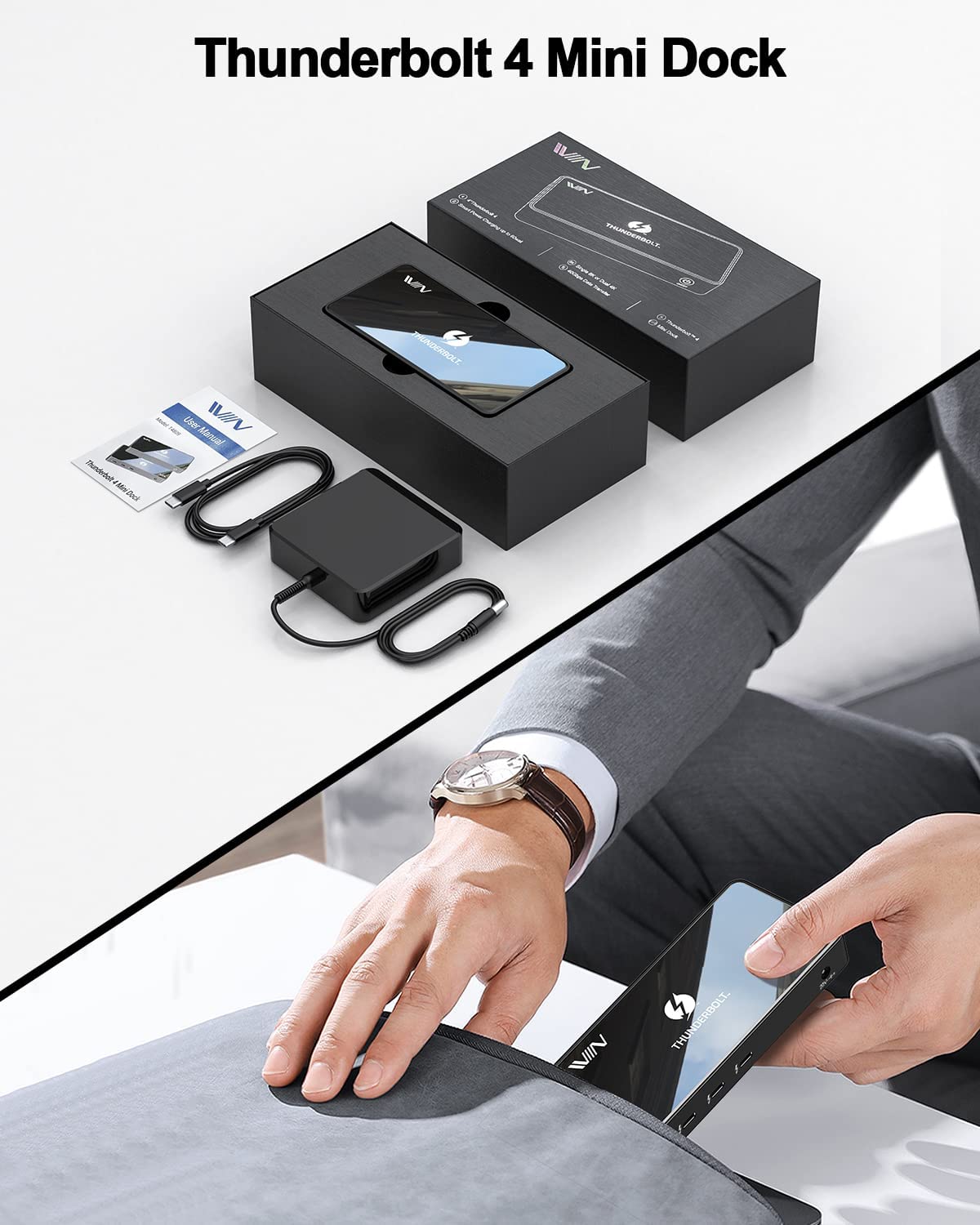 IVIIN Thunderbolt 4 Mini Dock(6-in-1) - QGeeM