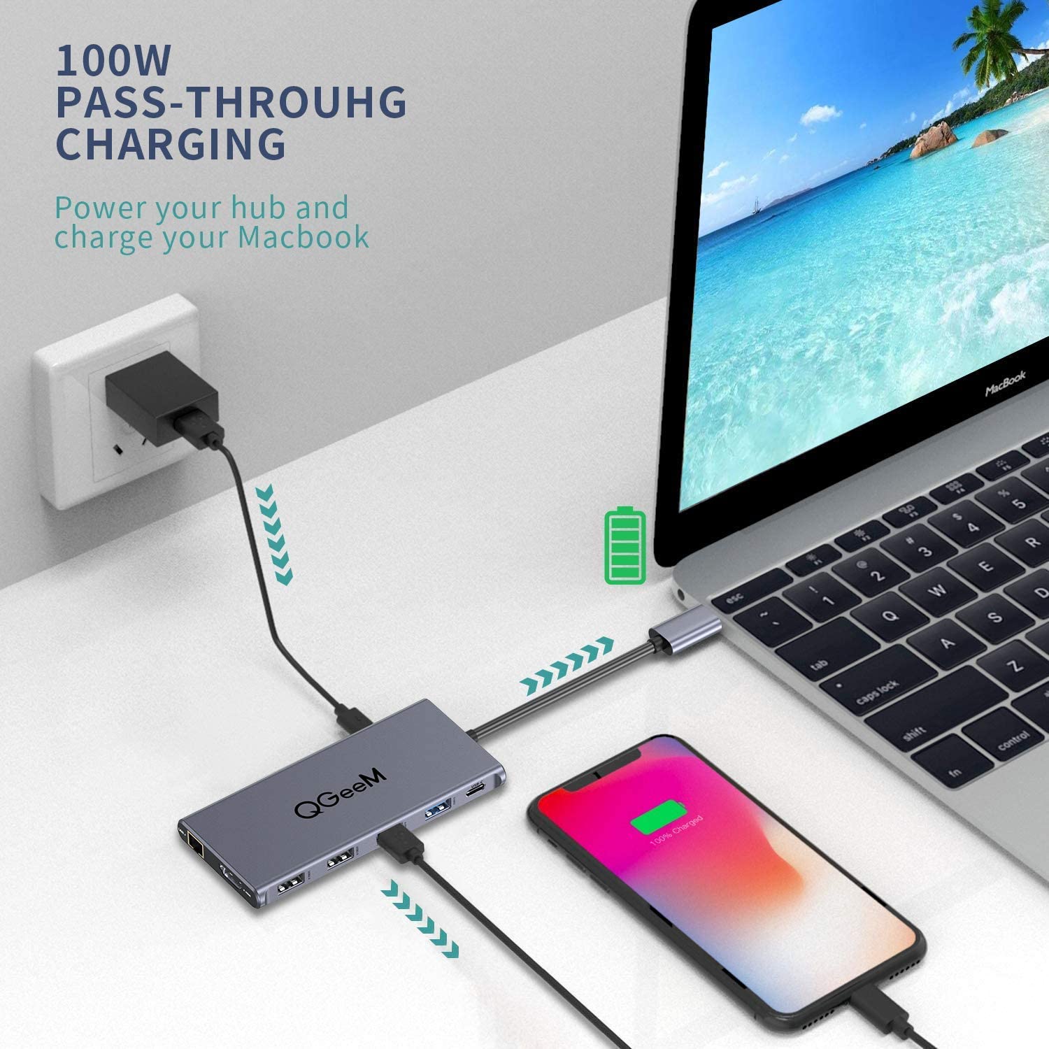 QGeeM 12-in-1 USB-C Docking Station with DP - QGeeM