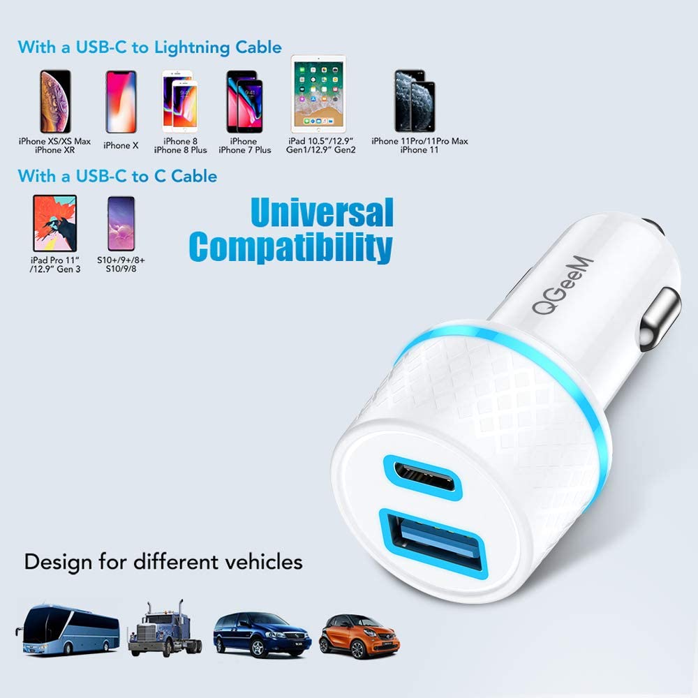 QGeeM 36W Type-C Car Charger - QGeeM