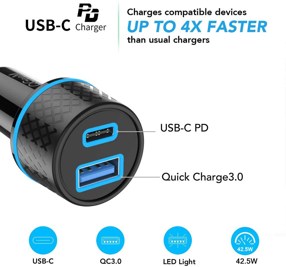 QGeeM 36W Type-C Car Charger - QGeeM