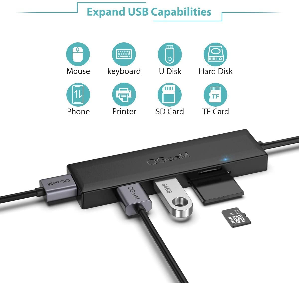 QGeeM 5-in-1 USB C Hub - QGeeM