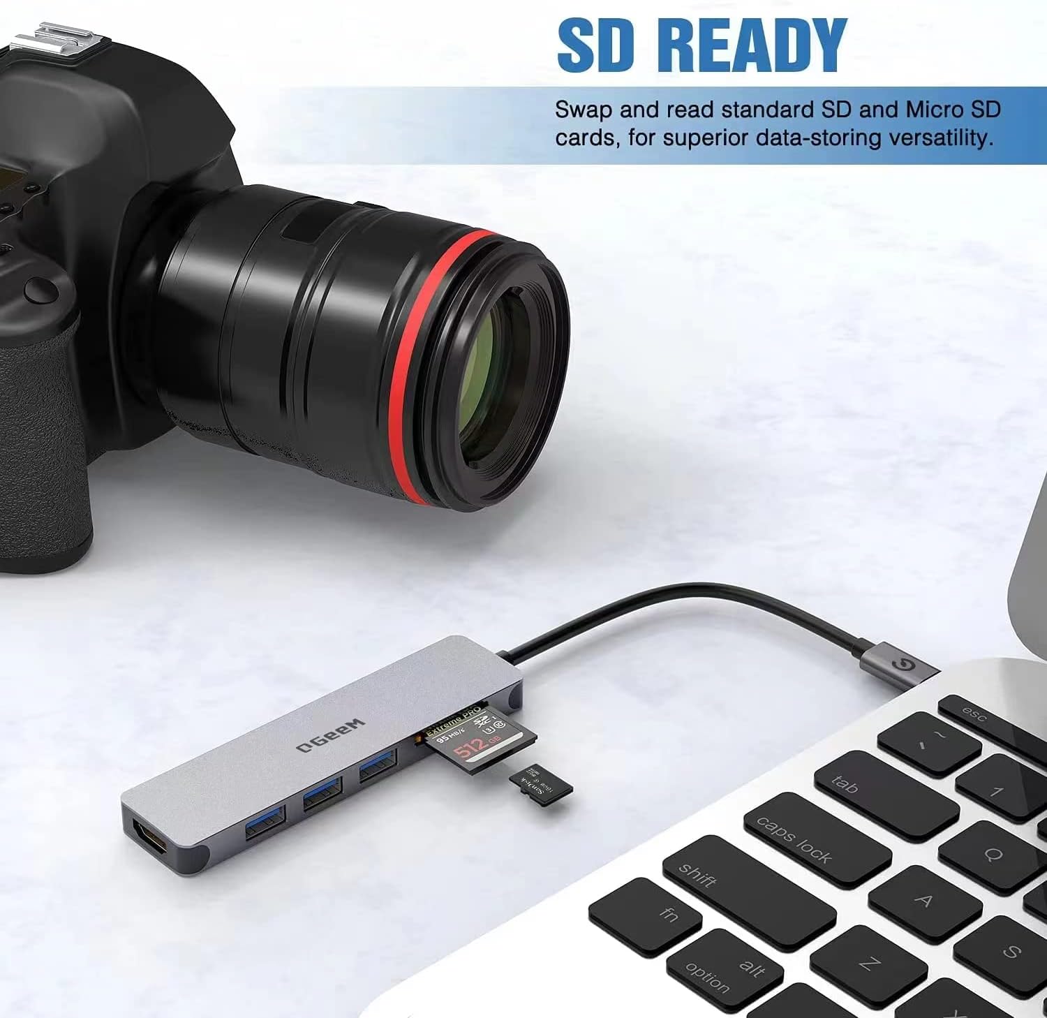 QGeeM 6 in 1 USB C HUB 5Gbp/s High - Speed HDMI 4K@30Hz - QGeeM