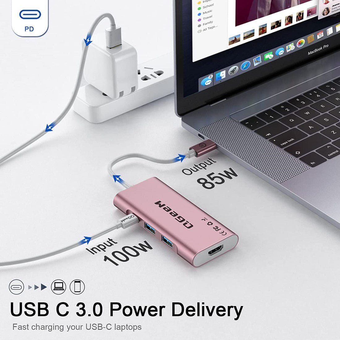 QGeeM 7-in-1 USB-C Hub 4K@30Hz - QGeeM