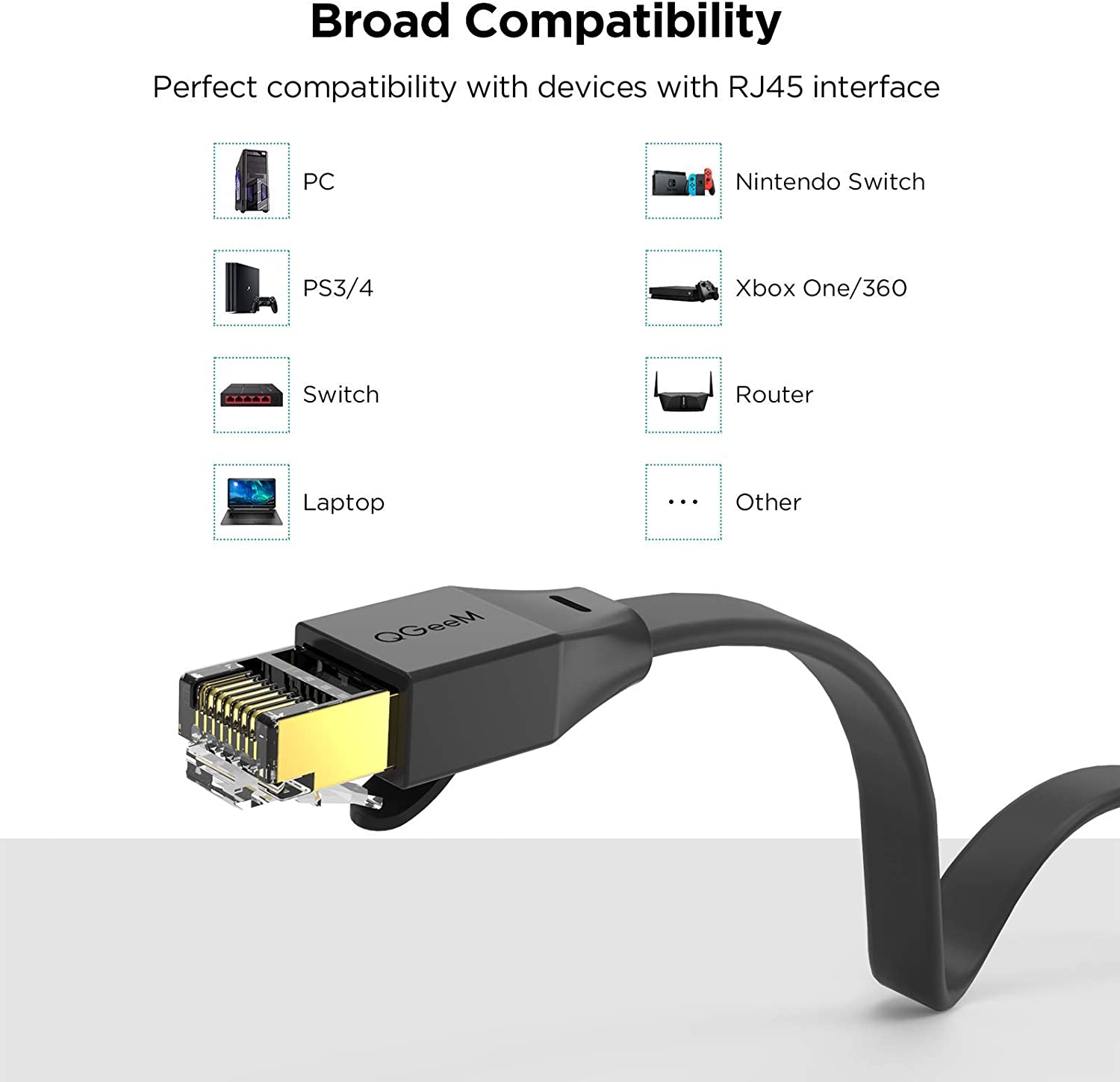 QGeeM Cat 8 Ethernet Cable - QGeeM