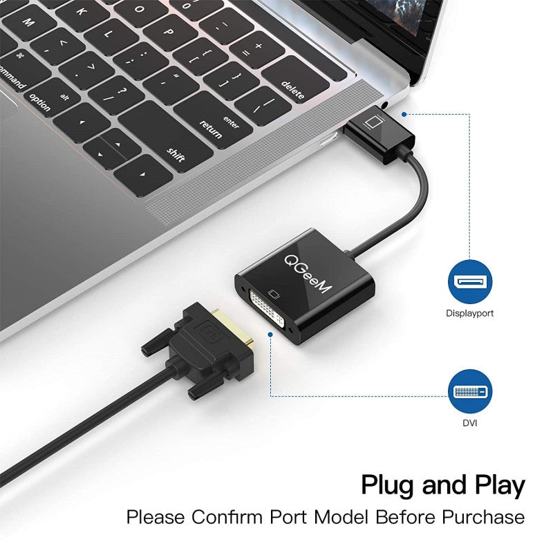 QGeeM DisplayPort to DVI DVI - D Single Link Adapter - QGeeM