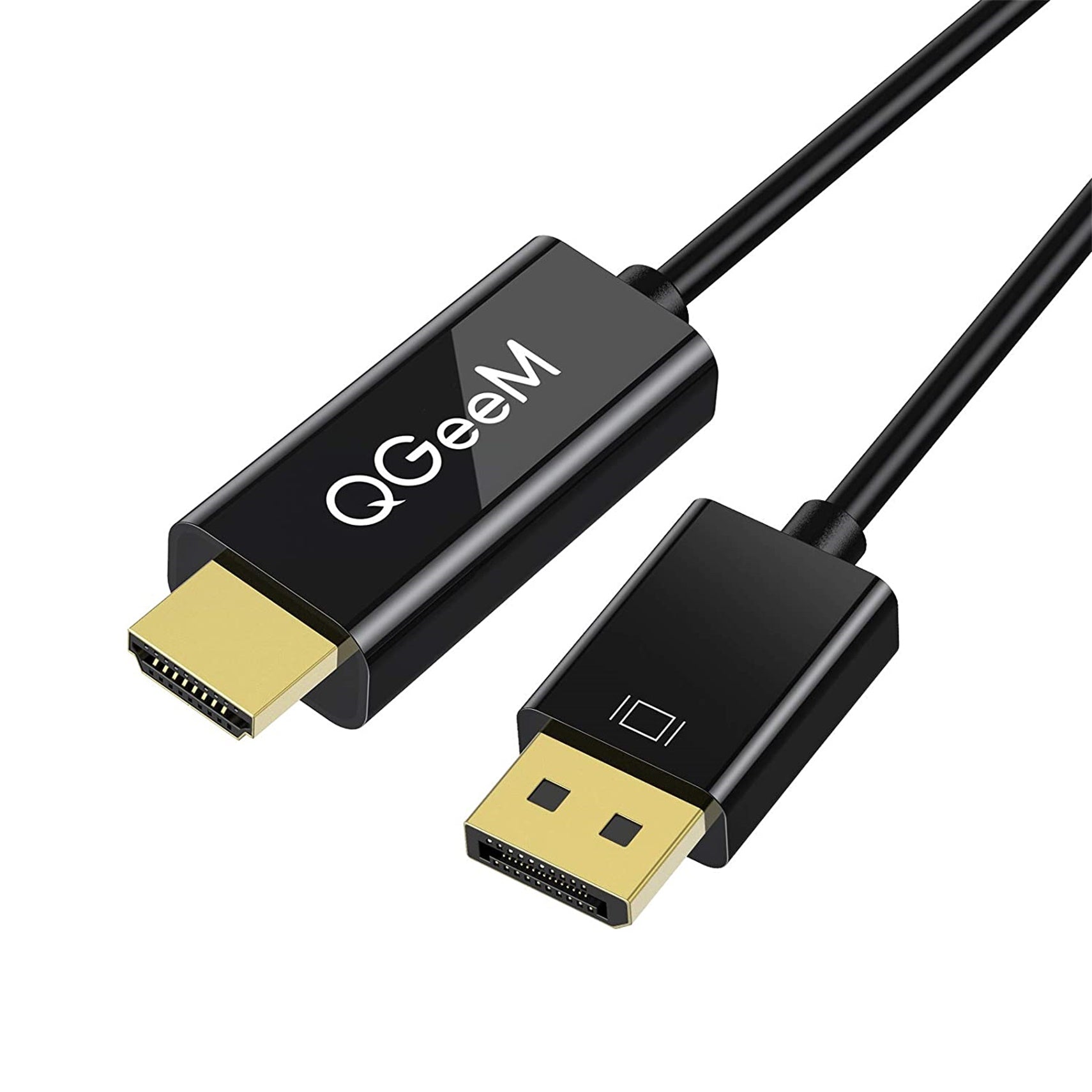 QGeeM Displayport to HDMI 1080P@60HZ Cable,Uni - Directional DisplayPort to HDMI Cable Gold Plated Cord for Lenovo, HP, ASUS, Dell and More - QGeeM