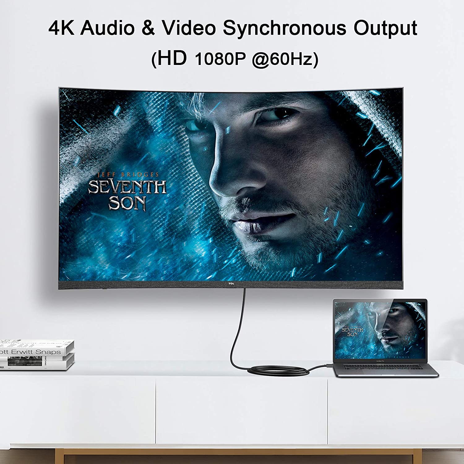 QGeeM Displayport to HDMI 1080P@60HZ Cable,Uni - Directional DisplayPort to HDMI Cable Gold Plated Cord for Lenovo, HP, ASUS, Dell and More - QGeeM