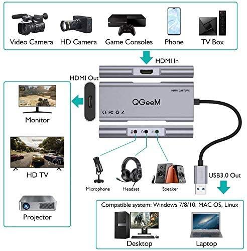 QGeeM HDMI Game, Live Video Capture Device - QGeeM