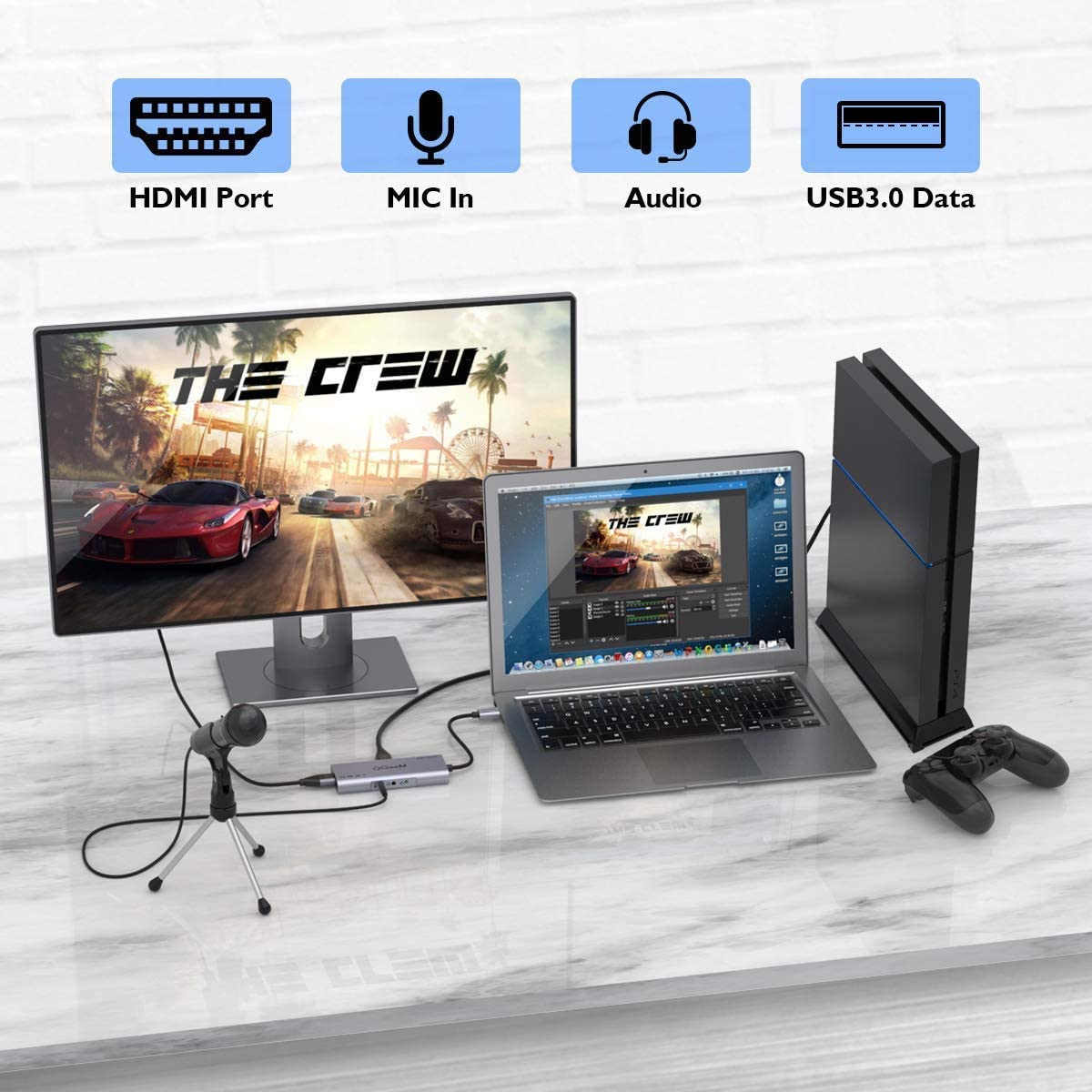 QGeeM HDMI Game, Live Video Capture Device - QGeeM