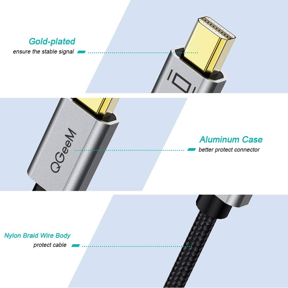 QGeeM Mini DP Male to HDMI Female Adapter - QGeeM