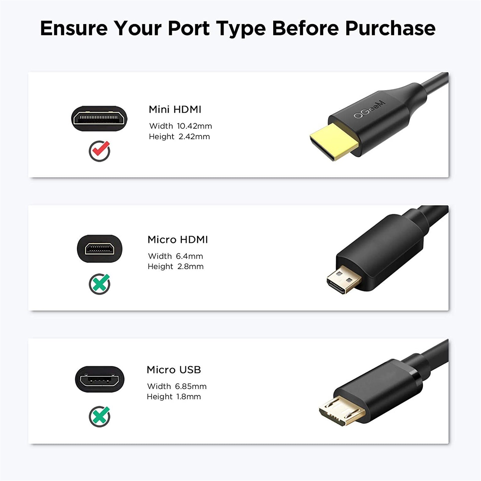 QGeeM Mini HDMI to HDMI Adapter - QGeeM