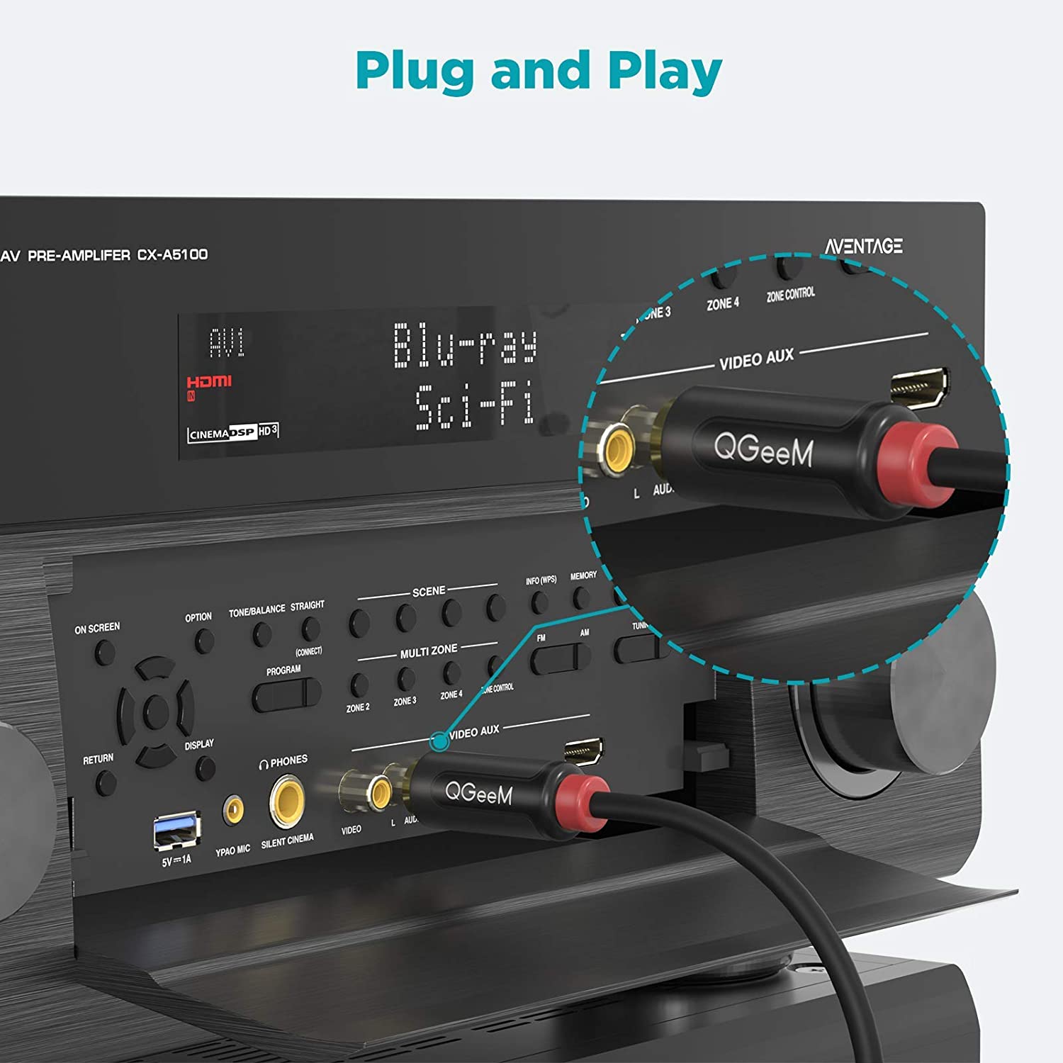 QGeeM RCA Male to Male Cable - QGeeM