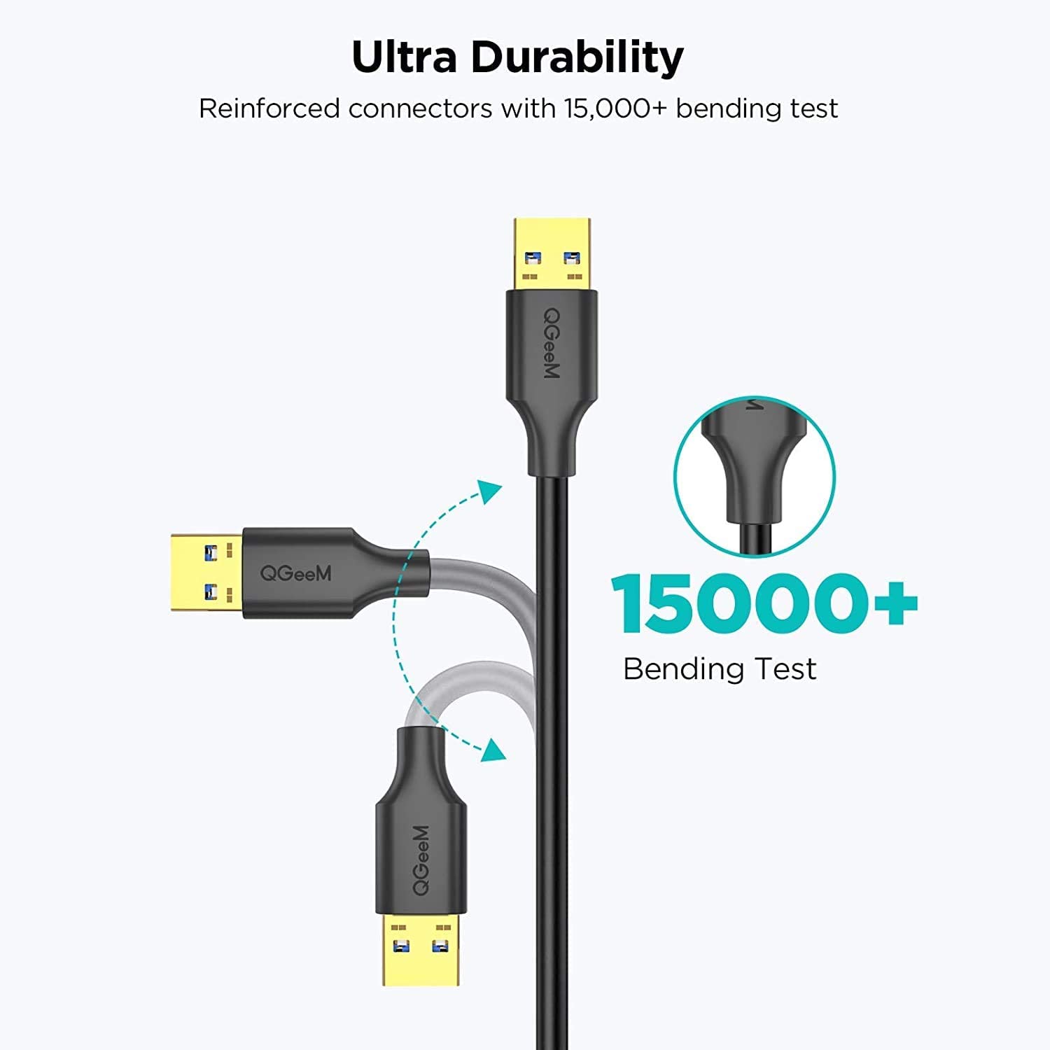 QGeeM USB 3.0 Extension Cable, Male to Female - QGeeM