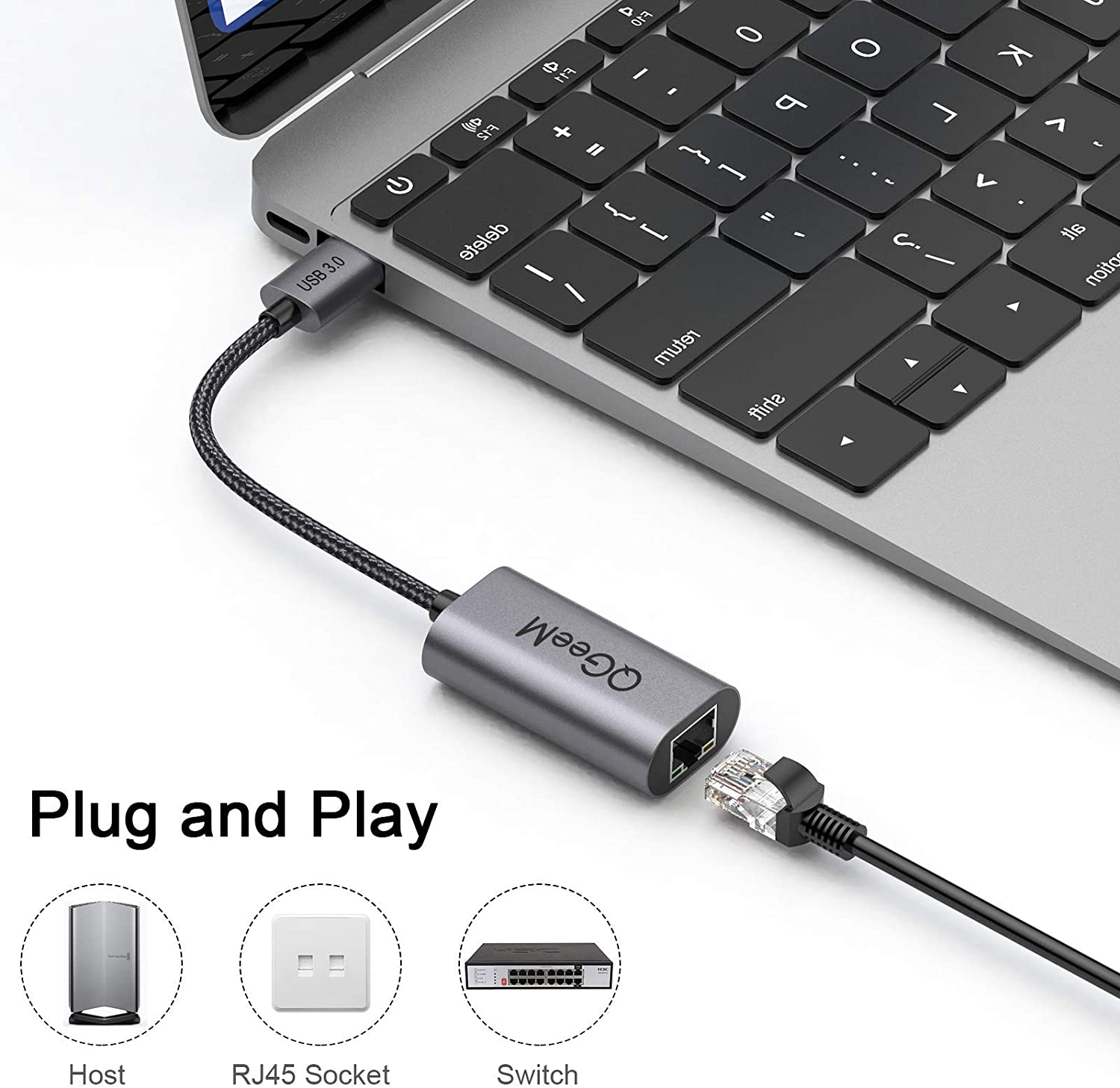 QGeeM USB 3.0 to Gigabit Ethernet Adapter - QGeeM