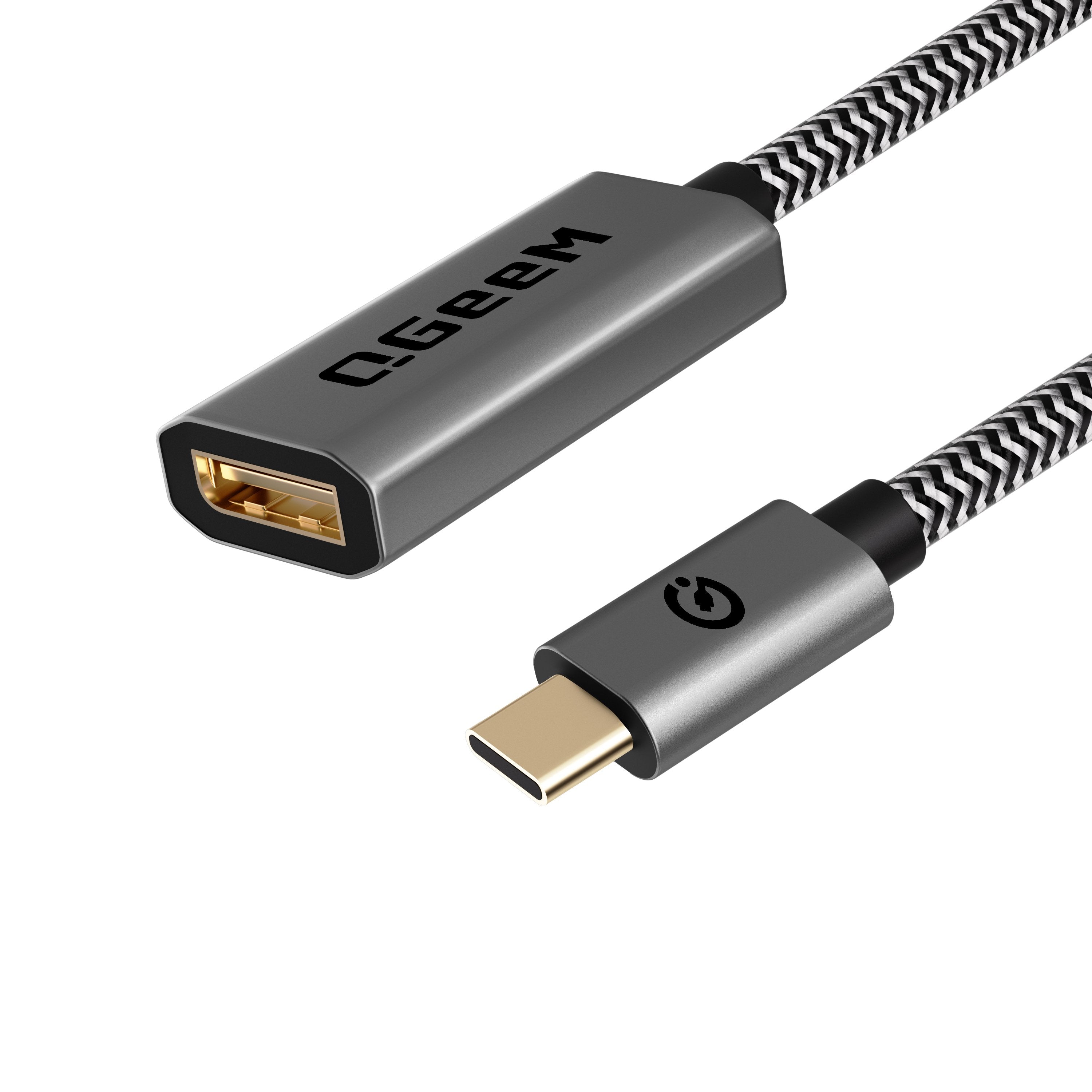 QGeeM USB C to DisplayPort 1.4 Cable[8K@60Hz, 4K@144Hz],Type-C to DP Cable - QGeeM