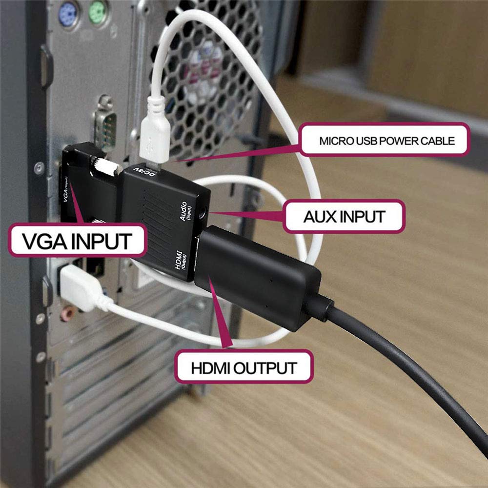 QGeeM VGA to HDMI Adapter - QGeeM