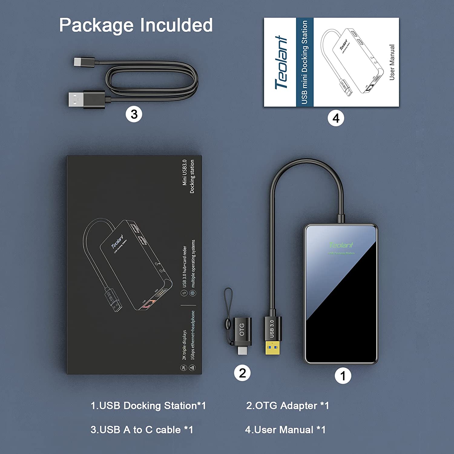 Teolant 11-in-1 USB Docking Station - QGeeM