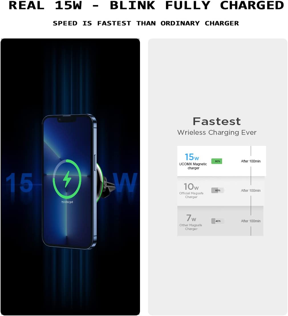 UCOMX Magnetic Car Mount Charger - QGeeM
